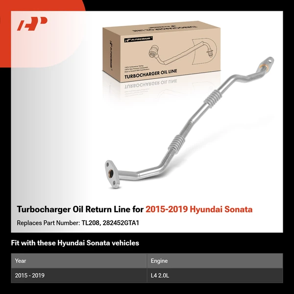 Turbocharger Oil Return Line for 2015-2019 Hyundai Sonata