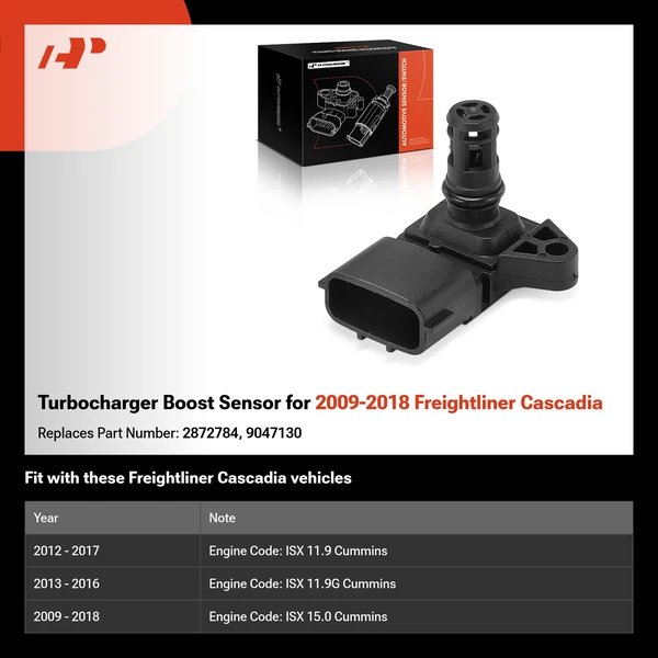 Turbocharger Boost Sensor for 2009-2018 Freightliner Cascadia