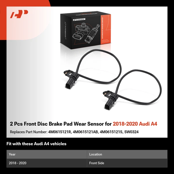 2 Pcs Front Disc Brake Pad Wear Sensor for 2018-2020 Audi A4