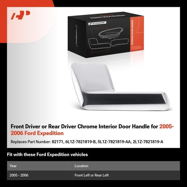 Front Driver or Rear Driver Chrome Interior Door Handle for 2005-2006 Ford Expedition