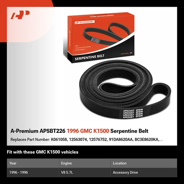 A-Premium APSBT226 1996 GMC K1500 Serpentine Belt