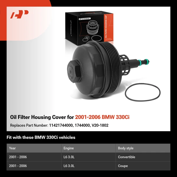 Oil Filter Housing Cover for 2001-2006 BMW 330Ci