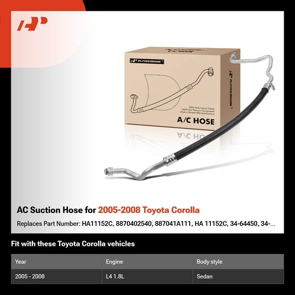 AC Suction Hose for 2005-2008 Toyota Corolla
