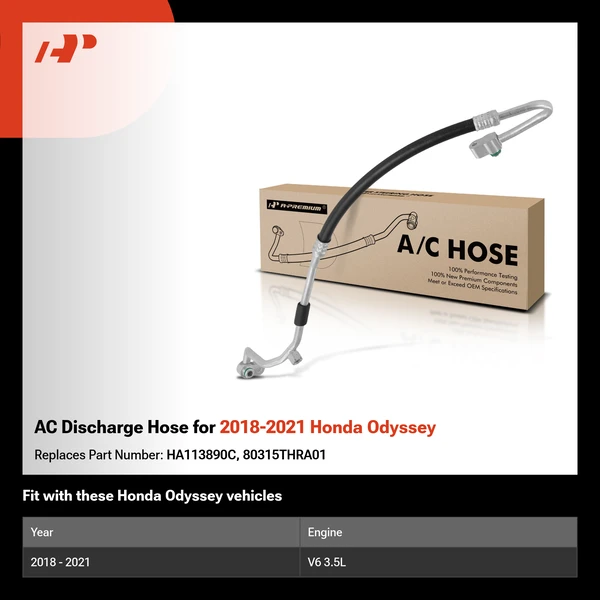 AC Discharge Hose for 2018-2021 Honda Odyssey
