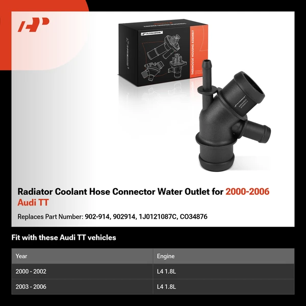 Radiator Coolant Hose Connector Water Outlet for 2000-2006 Audi TT