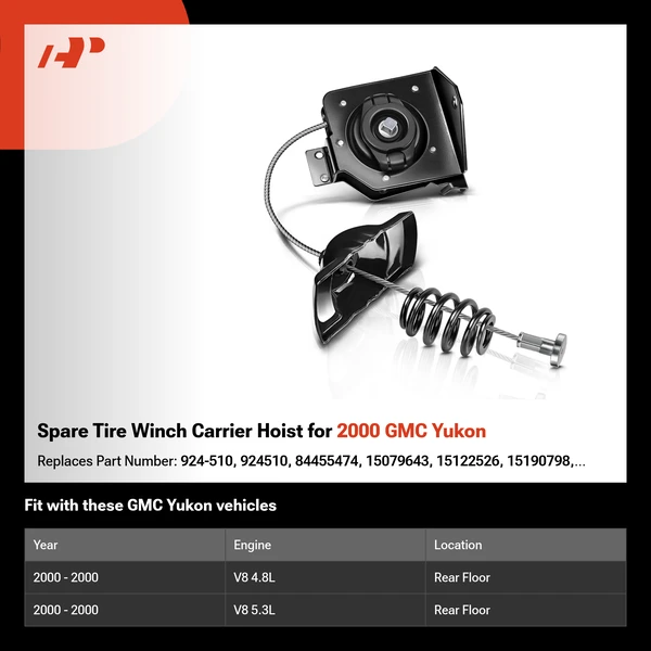 Spare Tire Winch Carrier Hoist for 2000 GMC Yukon