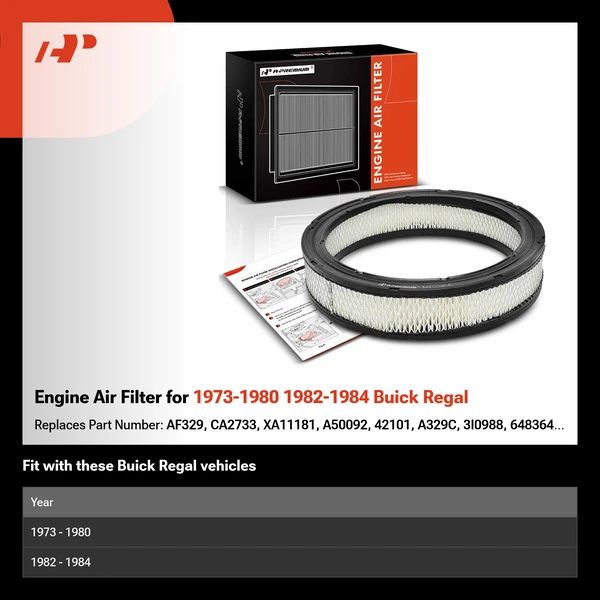 Engine Air Filter for 1973-1980 1982-1984 Buick Regal