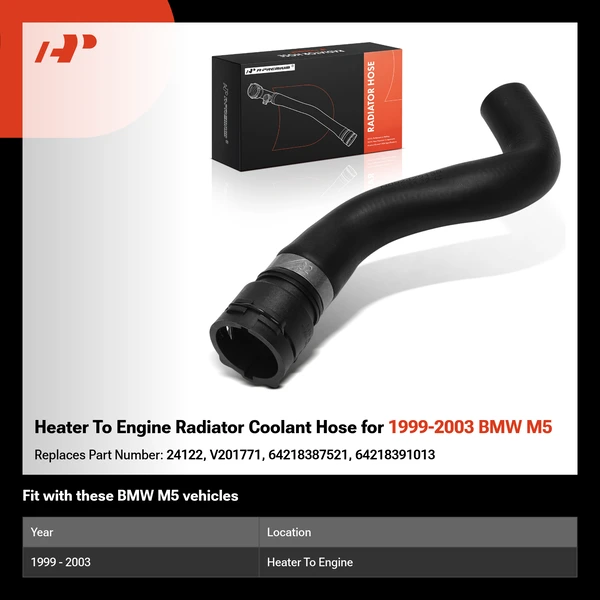 Heater To Engine Radiator Coolant Hose for 1999-2003 BMW M5