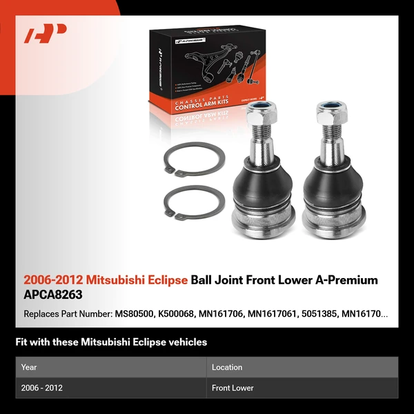 2006-2012 Mitsubishi Eclipse Ball Joint Front Lower A-Premium APCA8263