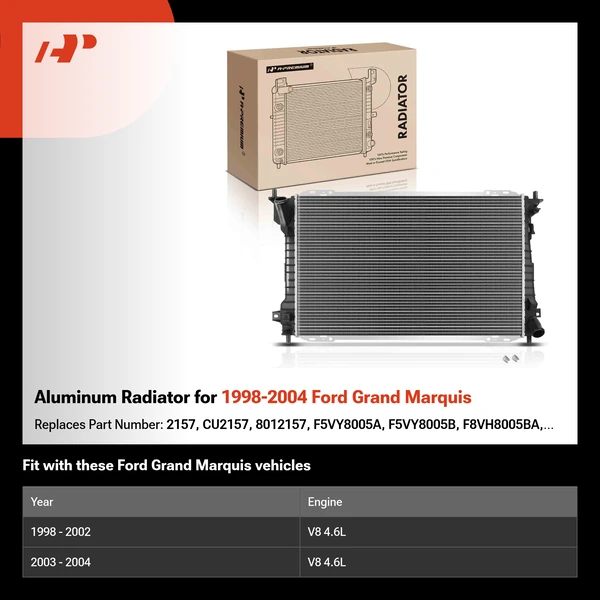 Aluminum Radiator for 1998-2004 Ford Grand Marquis