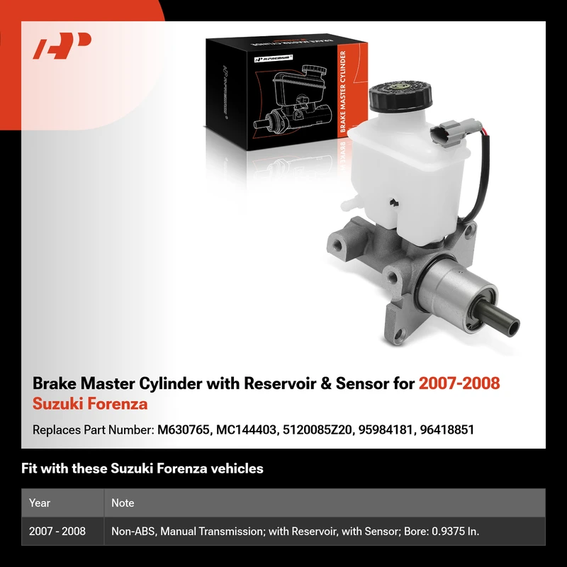 Brake Master Cylinder with Reservoir & Sensor for 2007-2008 Suzuki Forenza