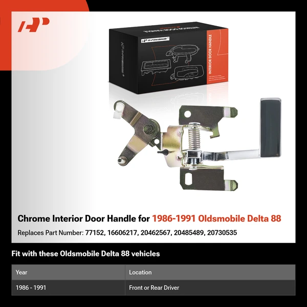 Chrome Interior Door Handle for 1986-1991 Oldsmobile Delta 88