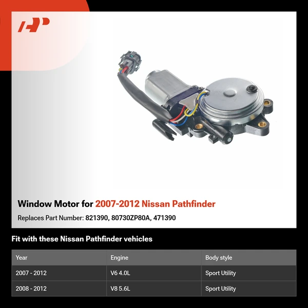 Window Motor for 2007-2012 Nissan Pathfinder