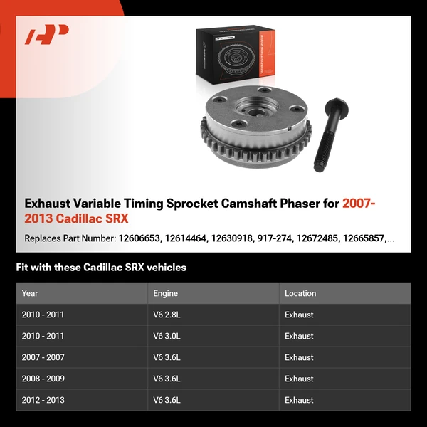Exhaust Variable Timing Sprocket Camshaft Phaser for 2007-2013 Cadillac SRX