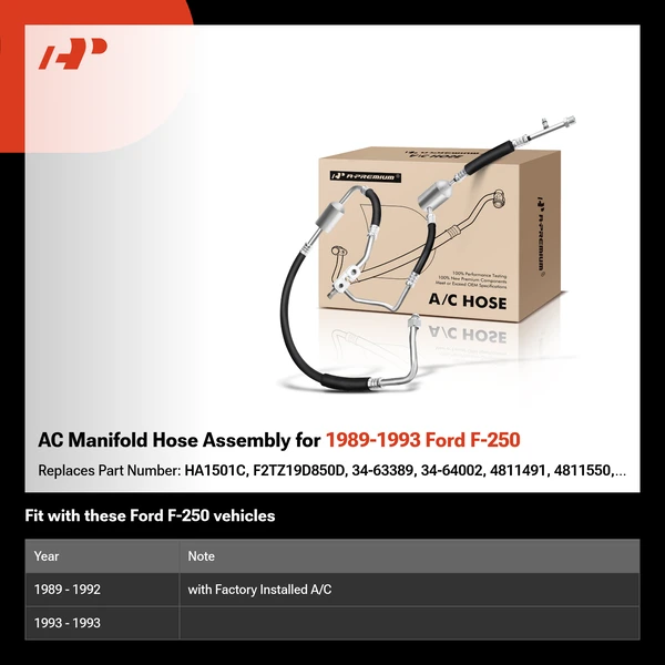 AC Manifold Hose Assembly for 1989-1993 Ford F-250