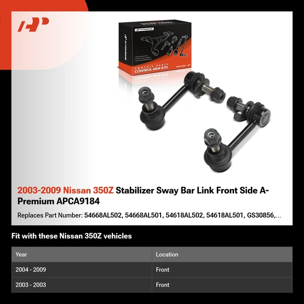 2003-2009 Nissan 350Z Stabilizer Sway Bar Link Front Side A-Premium APCA9184