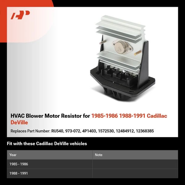 HVAC Blower Motor Resistor for 1985-1986 1988-1991 Cadillac DeVille