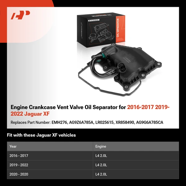 Engine Crankcase Vent Valve Oil Separator for 2016-2017 2019-2022 Jaguar XF