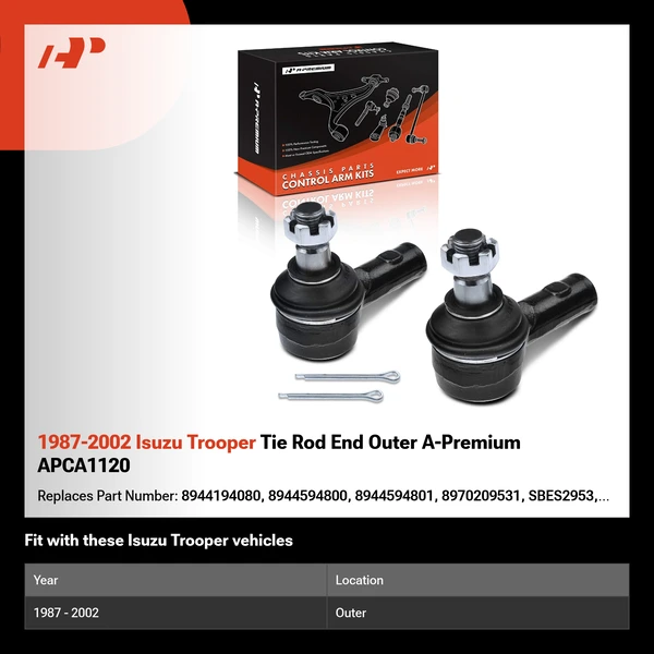 1987-2002 Isuzu Trooper Tie Rod End Outer A-Premium APCA1120