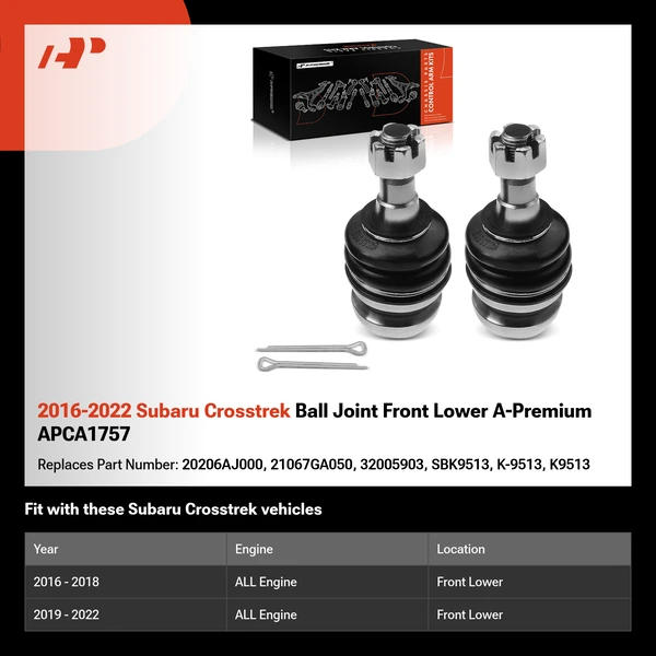 2016-2022 Subaru Crosstrek Ball Joint Front Lower A-Premium APCA1757