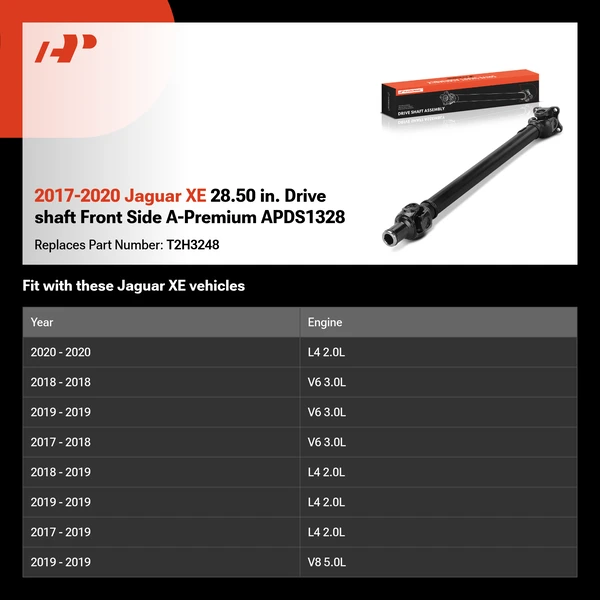 2017-2020 Jaguar XE 28.50 in. Drive shaft Front Side A-Premium APDS1328