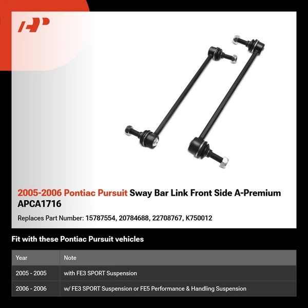 2005-2006 Pontiac Pursuit Sway Bar Link Front Side A-Premium APCA1716