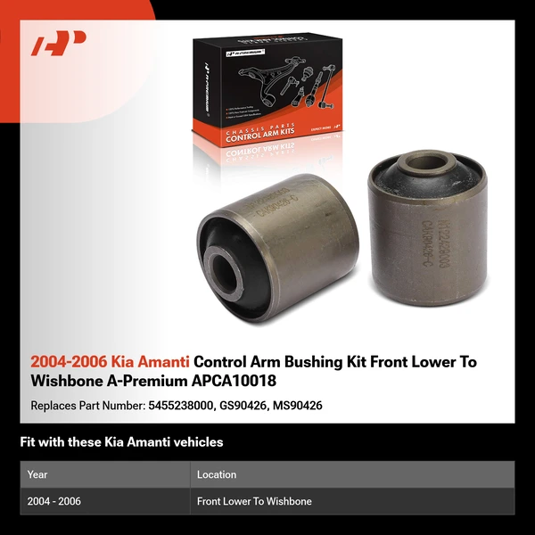 2004-2006 Kia Amanti Control Arm Bushing Kit Front Lower To Wishbone A-Premium APCA10018