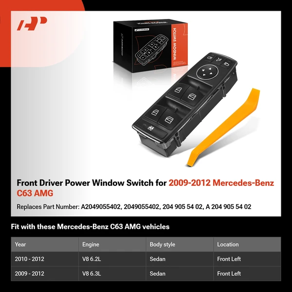 Front Driver Power Window Switch for 2009-2012 Mercedes-Benz C63 AMG