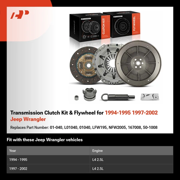 Transmission Clutch Kit & Flywheel for 1994-1995 1997-2002 Jeep Wrangler