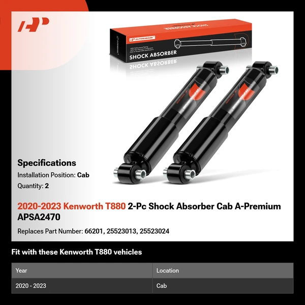 2020-2023 Kenworth T880 2-Pc Shock Absorber Cab A-Premium APSA2470