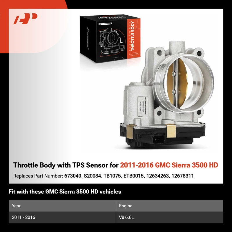 Throttle Body with TPS Sensor for 2011-2016 GMC Sierra 3500 HD