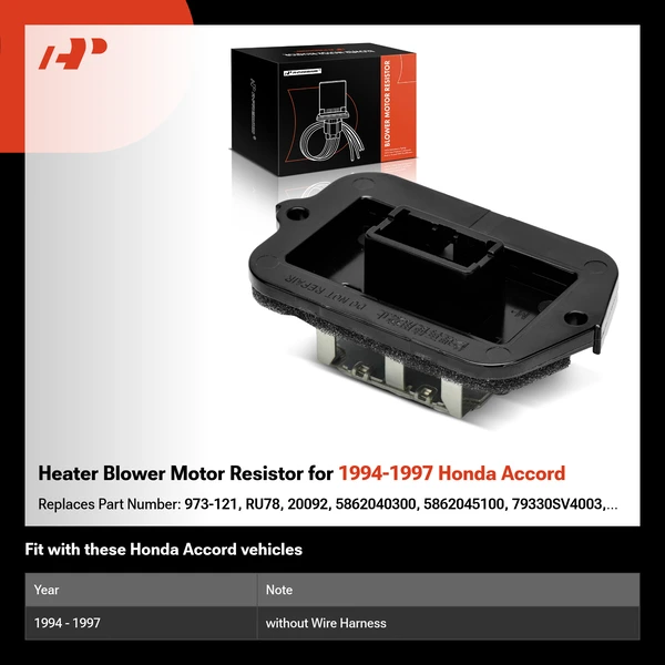 Heater Blower Motor Resistor for 1994-1997 Honda Accord