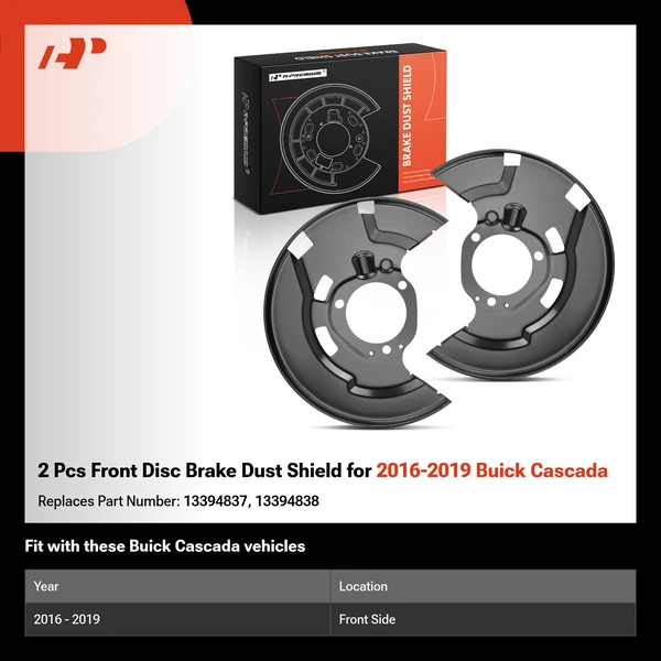 2 Pcs Front Disc Brake Dust Shield for 2016-2019 Buick Cascada
