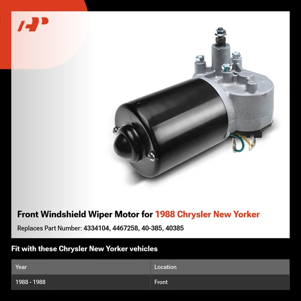 Front Windshield Wiper Motor for 1988 Chrysler New Yorker