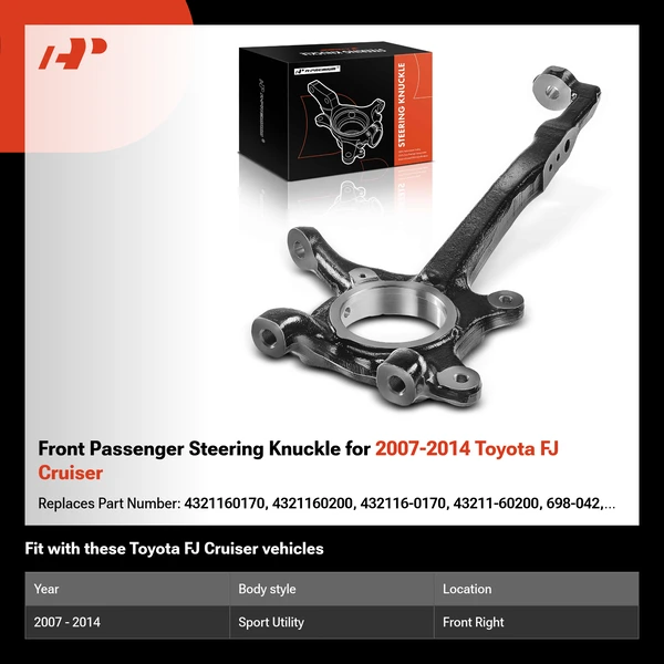 Front Passenger Steering Knuckle for 2007-2014 Toyota FJ Cruiser