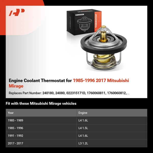Engine Coolant Thermostat for 1985-1996 2017 Mitsubishi Mirage