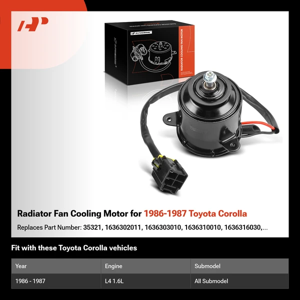 Radiator Fan Cooling Motor for 1986-1987 Toyota Corolla