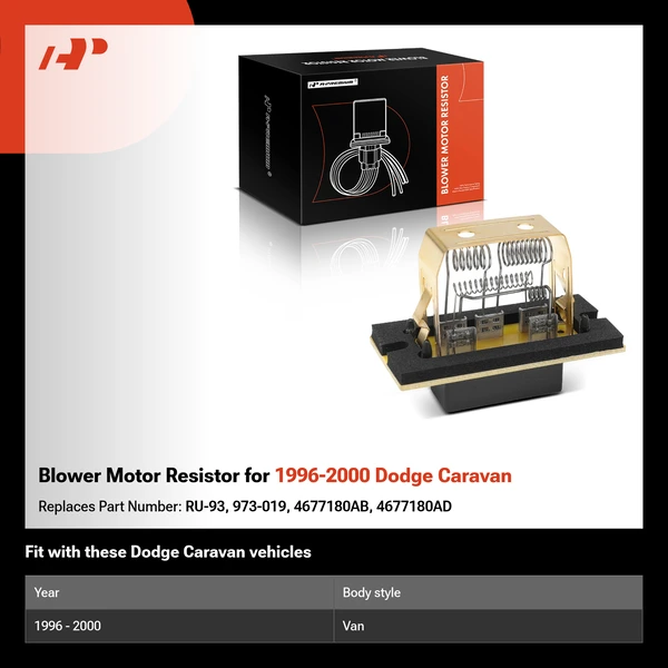 Blower Motor Resistor for 1996-2000 Dodge Caravan