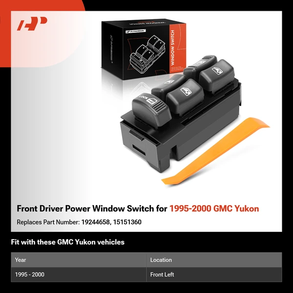 Front Driver Power Window Switch for 1995-2000 GMC Yukon