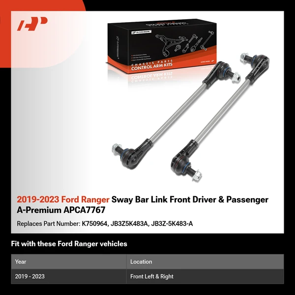 2019-2023 Ford Ranger Sway Bar Link Front Driver & Passenger A-Premium APCA7767