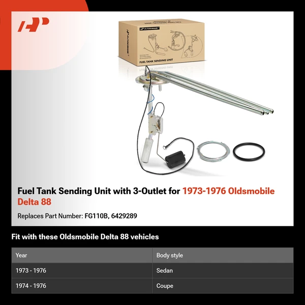 Fuel Tank Sending Unit with 3-Outlet for 1973-1976 Oldsmobile Delta 88