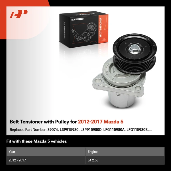 Belt Tensioner with Pulley for 2012-2017 Mazda 5