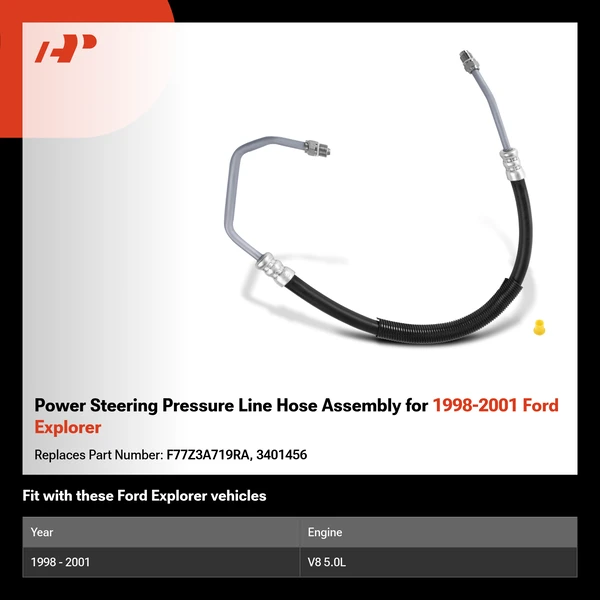 Power Steering Pressure Line Hose Assembly for 1998-2001 Ford Explorer