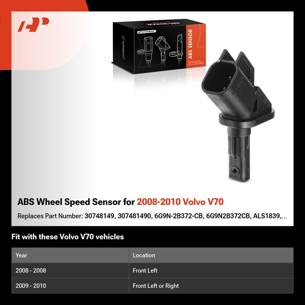 ABS Wheel Speed Sensor for 2008-2010 Volvo V70