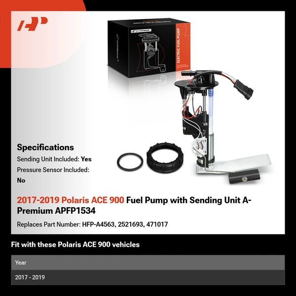 2017-2019 Polaris ACE 900 Fuel Pump with Sending Unit A-Premium APFP1534