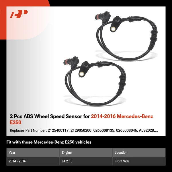 2 Pcs ABS Wheel Speed Sensor for 2014-2016 Mercedes-Benz E250