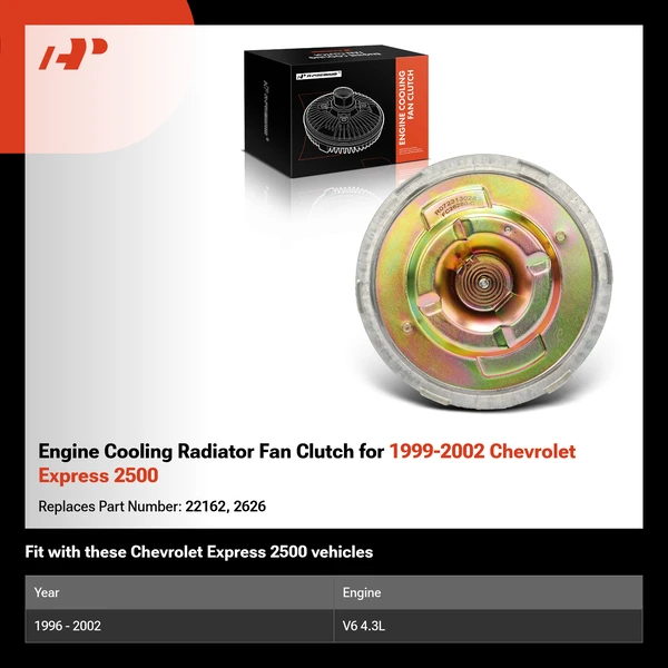 Engine Cooling Radiator Fan Clutch for 1999-2002 Chevrolet Express 2500