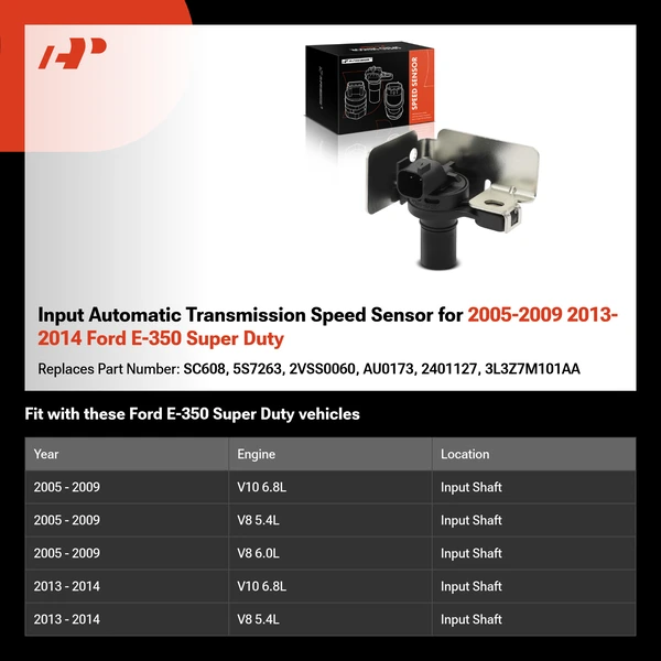 Input Automatic Transmission Speed Sensor for 2005-2009 2013-2014 Ford E-350 Super Duty