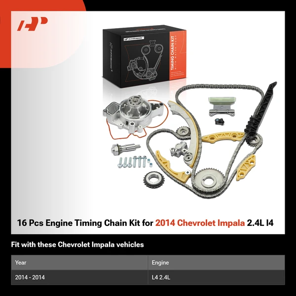 16 Pcs Engine Timing Chain Kit for 2014 Chevrolet Impala 2.4L l4