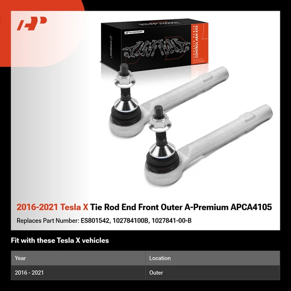 2016-2021 Tesla X Tie Rod End Front Outer A-Premium APCA4105